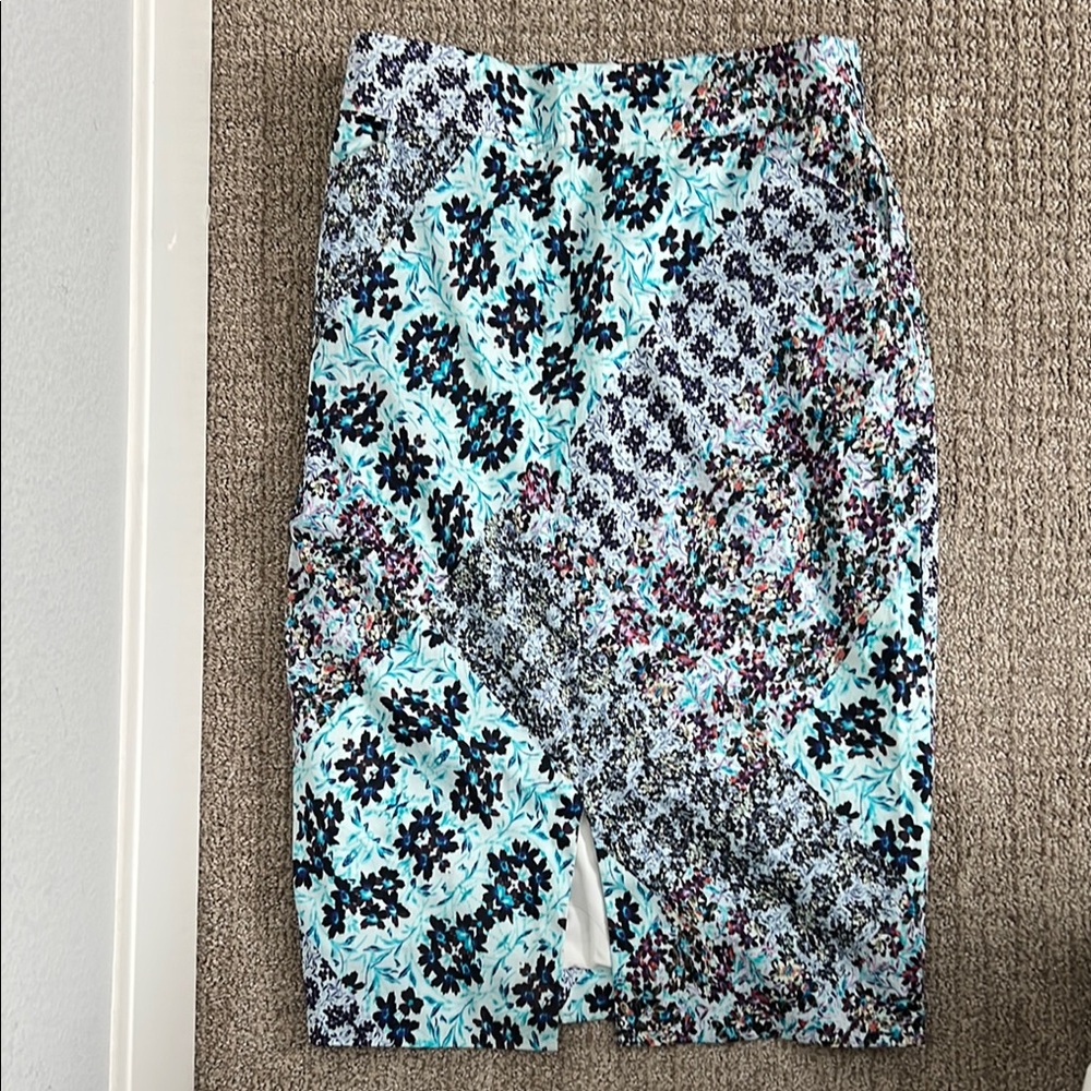 Floral Patchwork Pencil Skirt